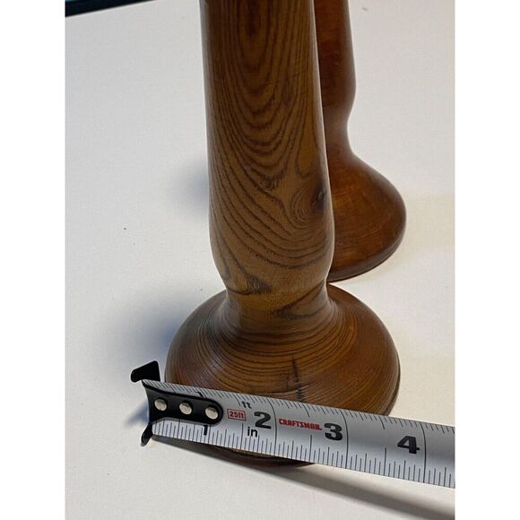 Gorgeous Teak MCM Pair of Candle Holders Vintage - Picture 7 of 7